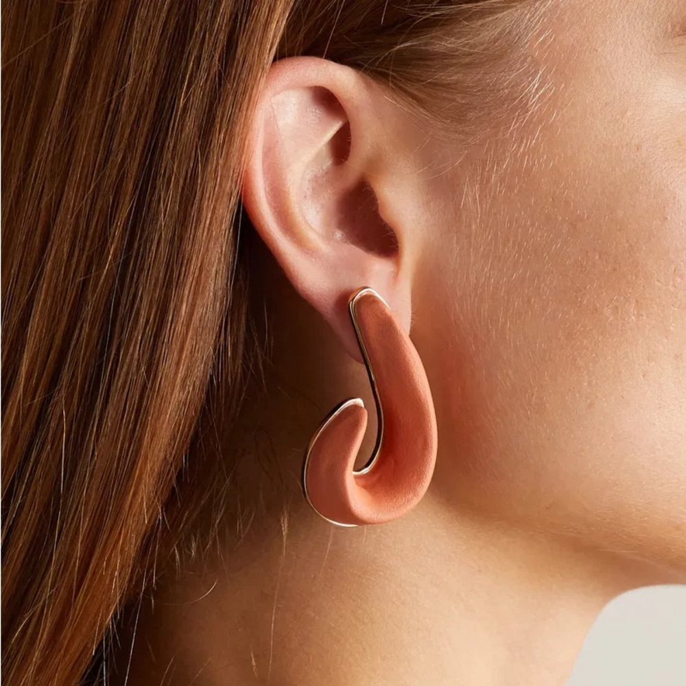 Jacquemus Le Solei Gold Tone And Enamel Earrings - Picture 2 of 16